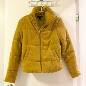 U2B Mustard Yellow Corduroy Puffer Jacket